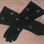 Vintage 1940's Black Rhinestone Beaded Cotton Gloves