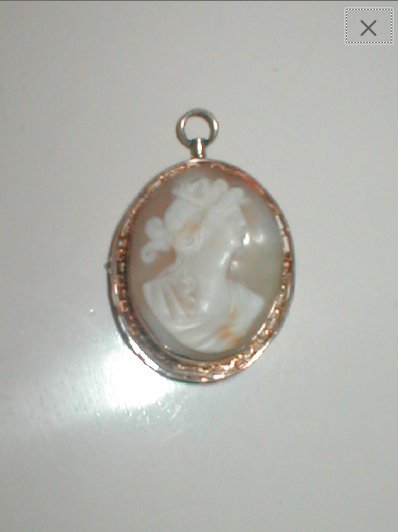 Antique Vintage 1910's Carved Shell Cameo Brooch Pendant 10k gold