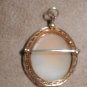 Antique Vintage 1910's Carved Shell Cameo Brooch Pendant 10k gold