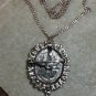 1960's Vintage celuloid Cameo Pendant Necklace Brooch