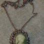 1960's Vintage celuloid Cameo Pendant Necklace Brooch
