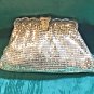 Vintage Whiting & Davis Silver metal mesh Clutch Purse w/ rhinestone clasp