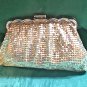 Vintage Whiting & Davis Silver metal mesh Clutch Purse w/ rhinestone clasp
