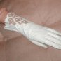 Vintage 1930's White kid leather Dress Gloves with Cut-Out Design