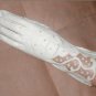 Vintage 1930's White kid leather Dress Gloves with Cut-Out Design