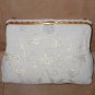 Vintage 1930's White Beaded Evening Purse made in France