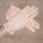 Vintage 1950;s Blush-Pink Cotton Gloves with Embroidered Pink Roses