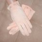 Vintage 1950;s Blush-Pink Cotton Gloves with Embroidered Pink Roses