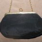 Vintage 1930's Needlepoint on Black Silk Evening Purse