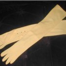 Vintage 1950's YELLOW Cotton opera-length Long Gloves