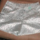 ONEMARKET Silver Brocade Booty Shorts Size M