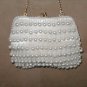 Vintage 1960's White Pearl Beaded Evening Bag Purse