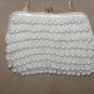 Vintage 1960's White Pearl Beaded Evening Bag Purse