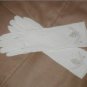 GORGEOUS vintage 1950's WHITE Beaded Gloves