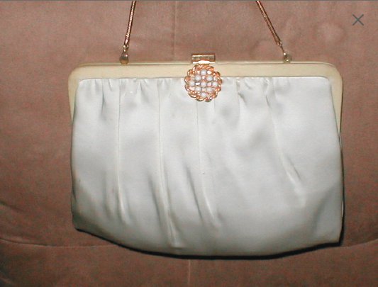 Vintage 1940's IVORY Silk Evening Bag Purse