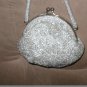 Vintage 1940's Silver Beaded Evening Bag Purse