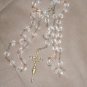 Vintage 1950's Rosary Gold & Clear Crystal Beads
