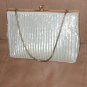 Vintage 1950's White Beaded Evening Bag Purse by Walborg