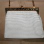 1950's Vintage Whiting & Davis WHITE Metal Mesh Evening Bag