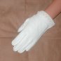 Vintage 1950's Off-White Beaded Cotton Dress Gloves