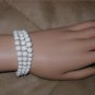 Vintage 1940's WHITE Milk Glass Bead Bracelet