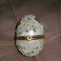 Vintage Hinged handpainted Porcelin Egg Trinket Box