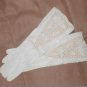 GORGEOUS vintage 1940's Off-White French Kid Leather Formal Gloves w/ cutouts