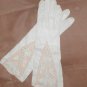 GORGEOUS vintage 1940's Off-White French Kid Leather Formal Gloves w/ cutouts