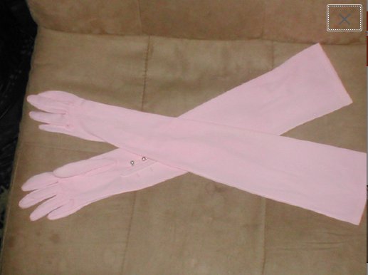 Vintage 1950's Pale Pink opera-length Long Gloves