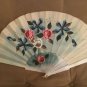 Vintage Hand Painted Linen Fan