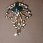 1940's Vintage Star Art 1/20 12Kt GF Rhinestone Lavalier Pendant Brooch Pin
