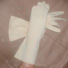 Vintage 1940's butter color Cotton Dress Gloves by Lovette