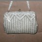 Vintage 1940's Art-Deco Silver Beaded Evening Purse
