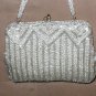 Vintage 1940's Art-Deco Silver Beaded Evening Purse