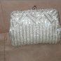 Vintage 1940's Art-Deco Silver Beaded Evening Purse