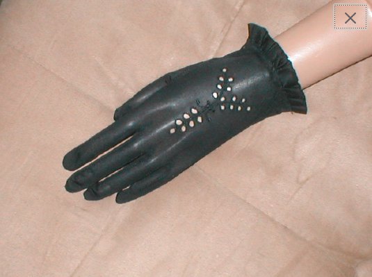 Vintage 1940's Black rayon Eyelet Dress Gloves by KAYSER