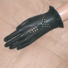 Vintage 1940's Black rayon Eyelet Dress Gloves by KAYSER