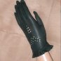 Vintage 1940's Black rayon Eyelet Dress Gloves by KAYSER