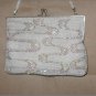 1950's Vintage White with Pink & Gold Beaded Evening Bag Purse