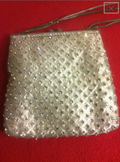 Vintage Rhinestone Silver Evening Purse by Walborg