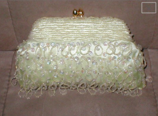 Vintage Pale YELLOW Beaded Evening Purse