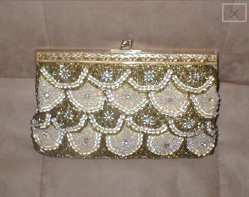 Vintage 1940's Bronze Beaded Evening Purse made in FRANCE