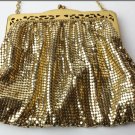Vintage 1940's WHITING & DAVIS Gold Metal Mesh Purse w/ Filigree Frame