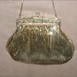 1950's Vintage WHITING & DAVIS Gold Metal Mesh Purse with Filigree Frame