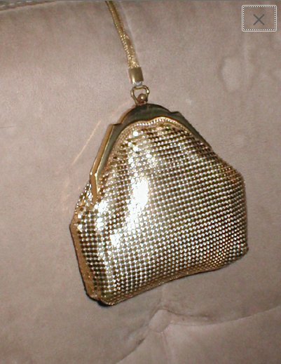 Vintage 1930's WHITING & DAVIS Gold Metal Mesh Flapper Purse