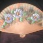 Vintage 1970's signed Hand Painted Wooden Hand Fan