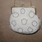 RARE 1930's Antique white & graphite Micro Beaded Evening Purse made in France