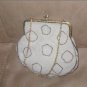 RARE 1930's Antique white & graphite Micro Beaded Evening Purse made in France