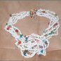 Statement Necklace multi-strand Shell Bead & Crystals