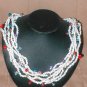 Statement Necklace multi-strand Shell Bead & Crystals